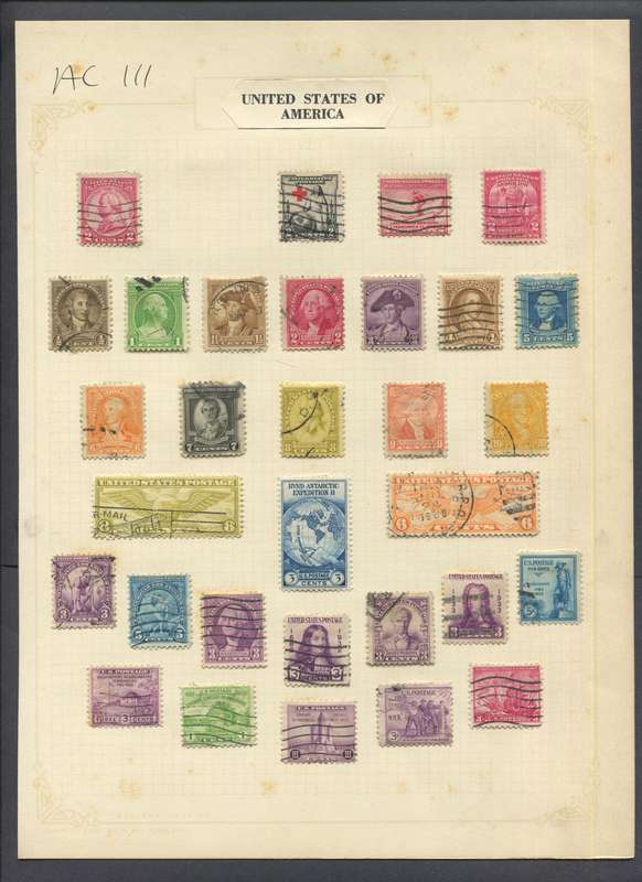 USA - 31 Stamps Mounted On Old Album Page