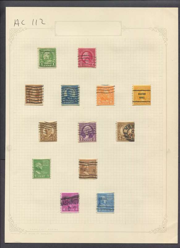 USA - 13 Stamps Mounted On Old Album Page