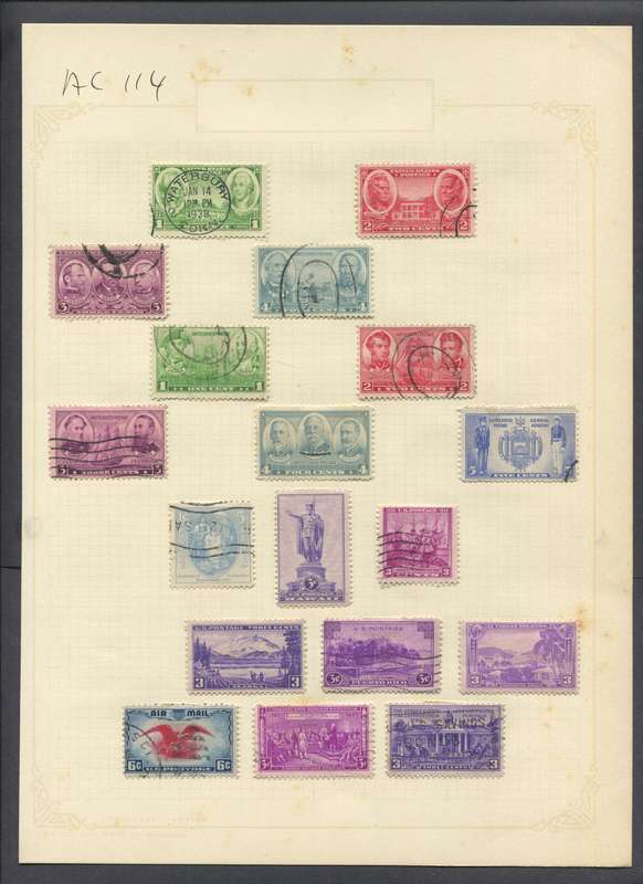 USA - 18 Stamps Mounted On Old Album Page