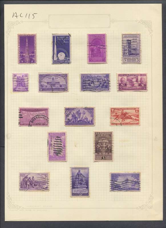 USA - 16 Stamps Mounted On Old Album Page