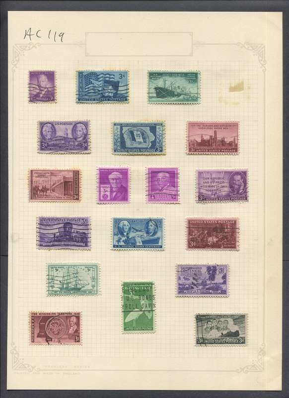 USA - 18 Stamps Mounted On Old Album Page