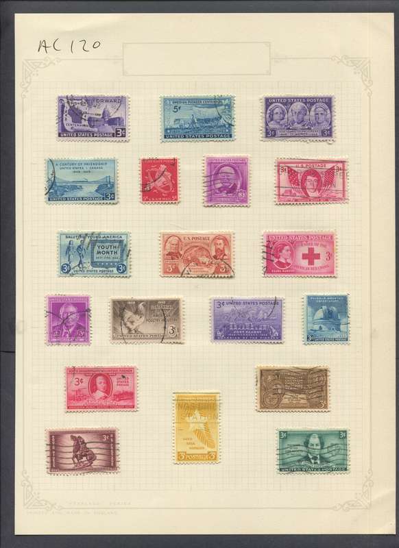 USA - 19 Stamps Mounted On Old Album Page