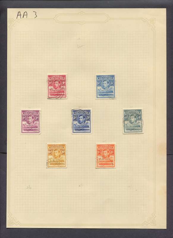 Basutoland - 7 Stamps Mounted(Hinged) on Old Album Page