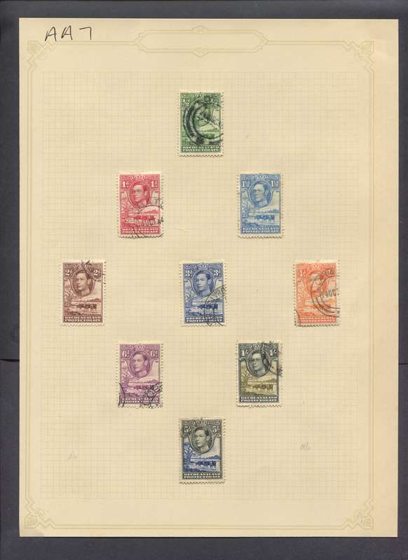 Bechuanaland - 9 Stamps Mounted(Hinged) on Old Album Page