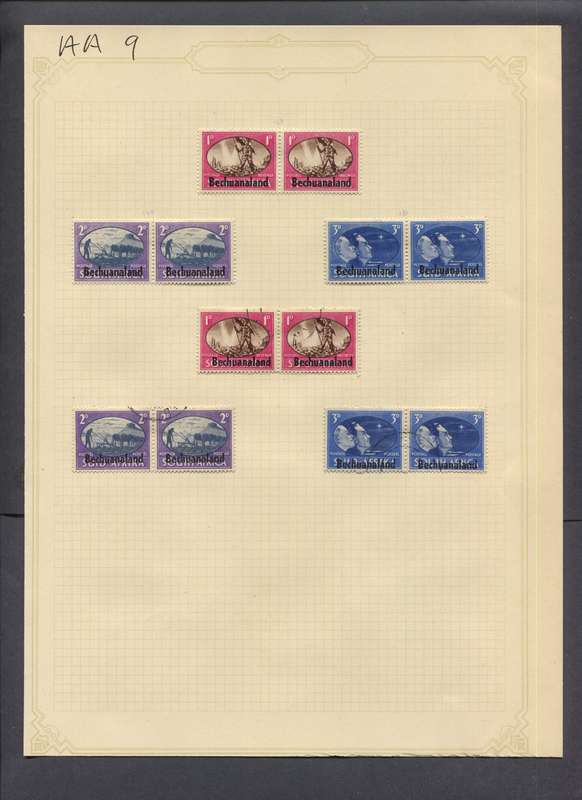 Bechuanaland - 12 Stamps Mounted(Hinged) on Old Album Page