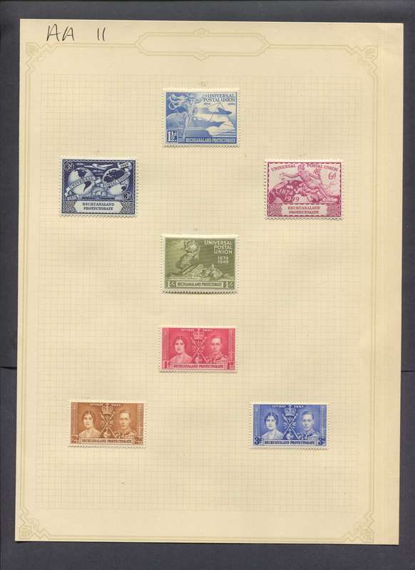 Bechuanaland - 7 Stamps Mounted(Hinged) on Old Album Page
