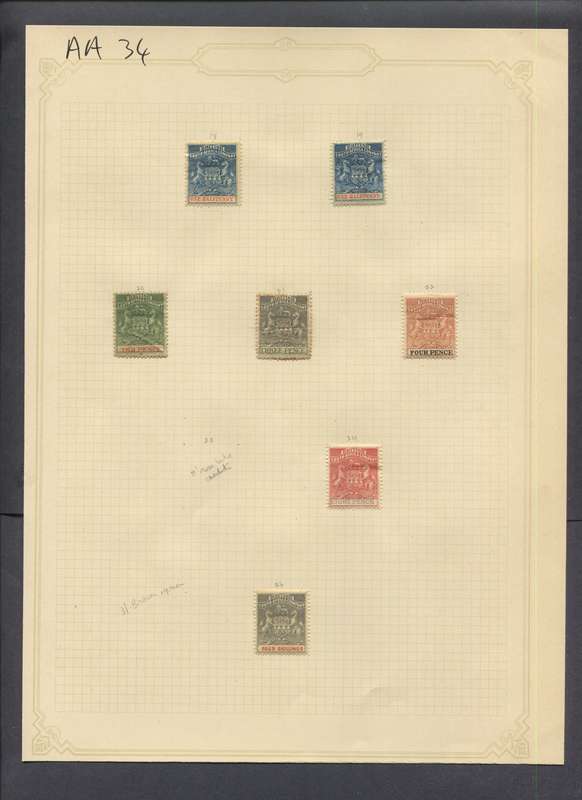 BSAC - 7 Stamps Mounted(Hinged) on Old Album Page
