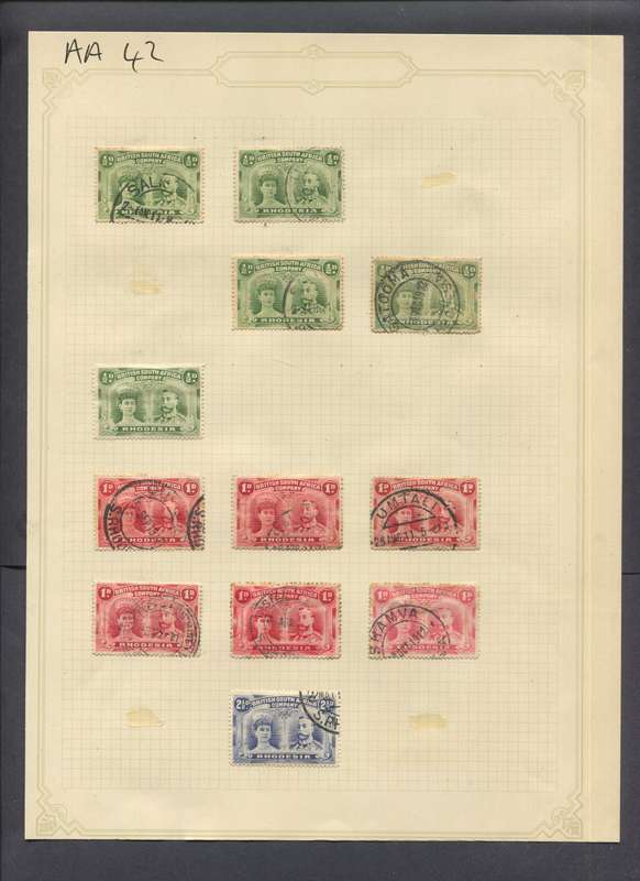 BSAC - 12 Stamps Mounted(Hinged) on Old Album Page