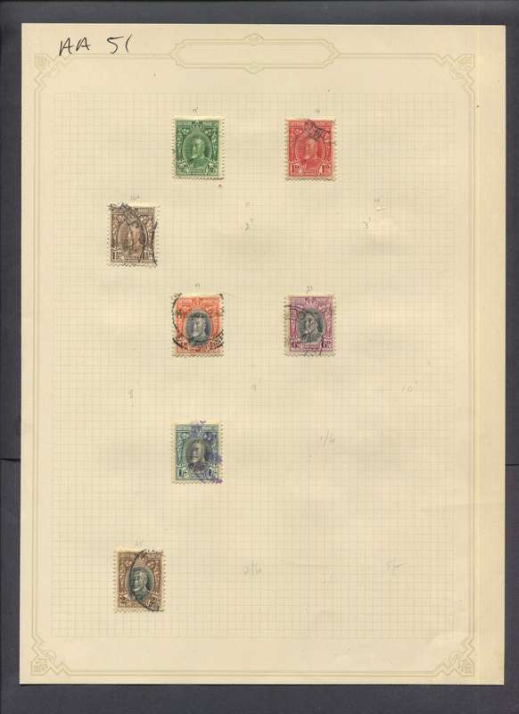 Southern Rhodesia - 7 Stamps Mounted(Hinged) on Old Album Page