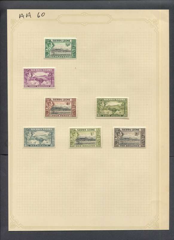 Sierra Leone - 7 Stamps Mounted(Hinged) on Old Album Page