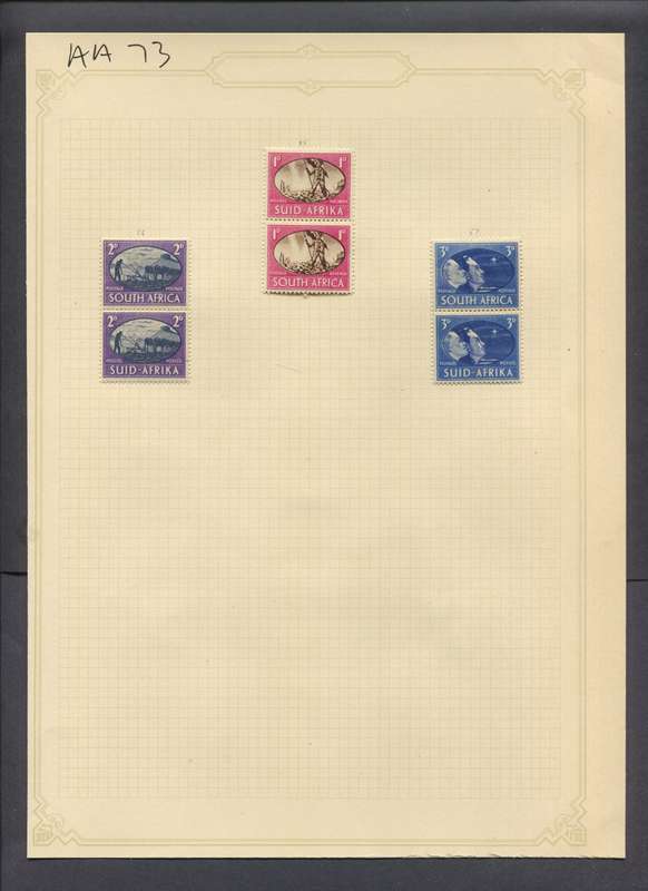 Union of SA - 6 Stamps Mounted(Hinged) on Old Album Page