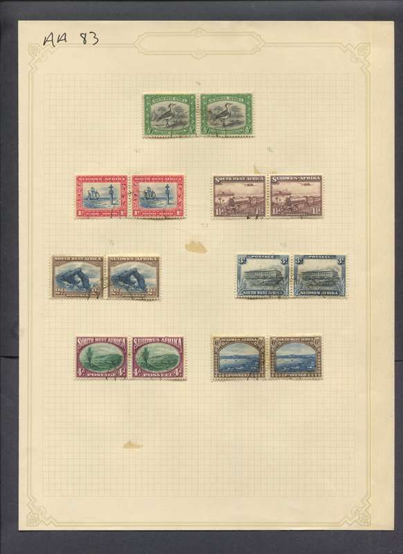 SWA - 14 Stamps Mounted(Hinged) on Old Album Page