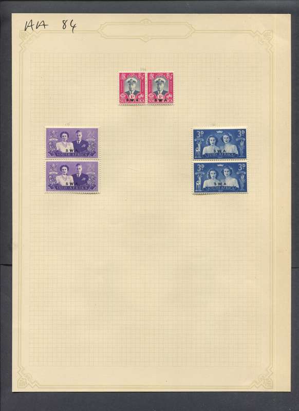 SWA - 6 Stamps Mounted(Hinged) on Old Album Page