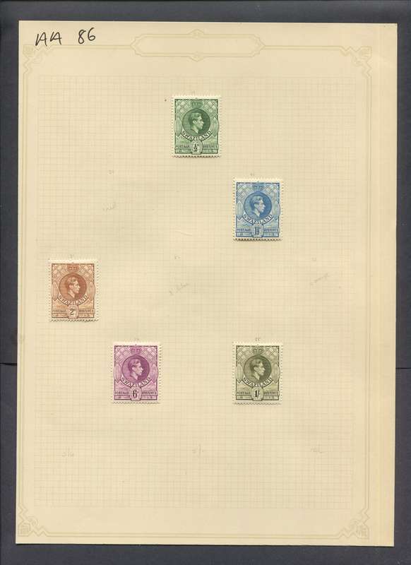 Swaziland - 5 Stamps Mounted(Hinged) on Old Album Page