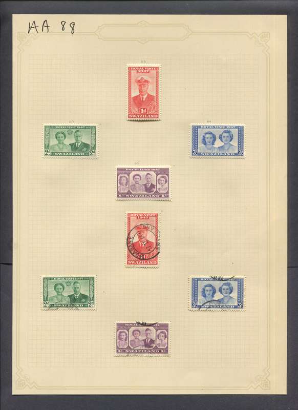 Swaziland - 8 Stamps Mounted(Hinged) on Old Album Page