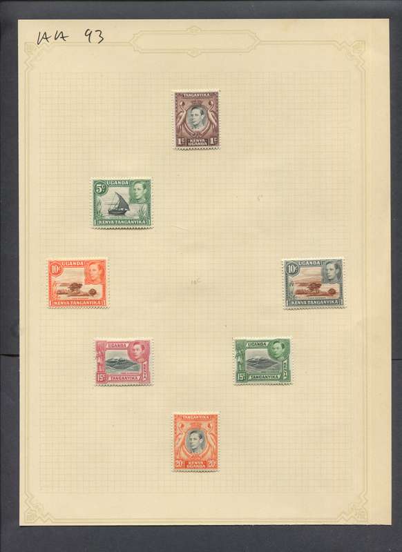 KUT - 7 Stamps Mounted(Hinged) on Old Album Page
