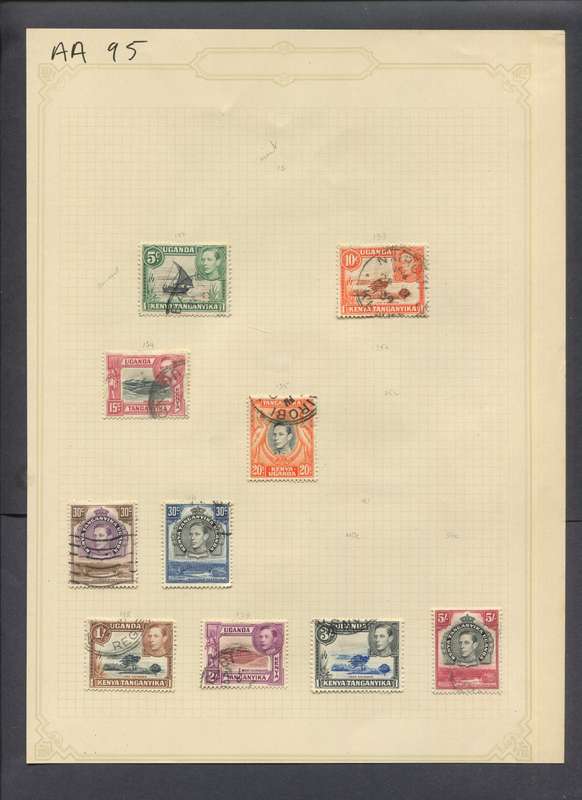 KUT - 10 Stamps Mounted(Hinged) on Old Album Page