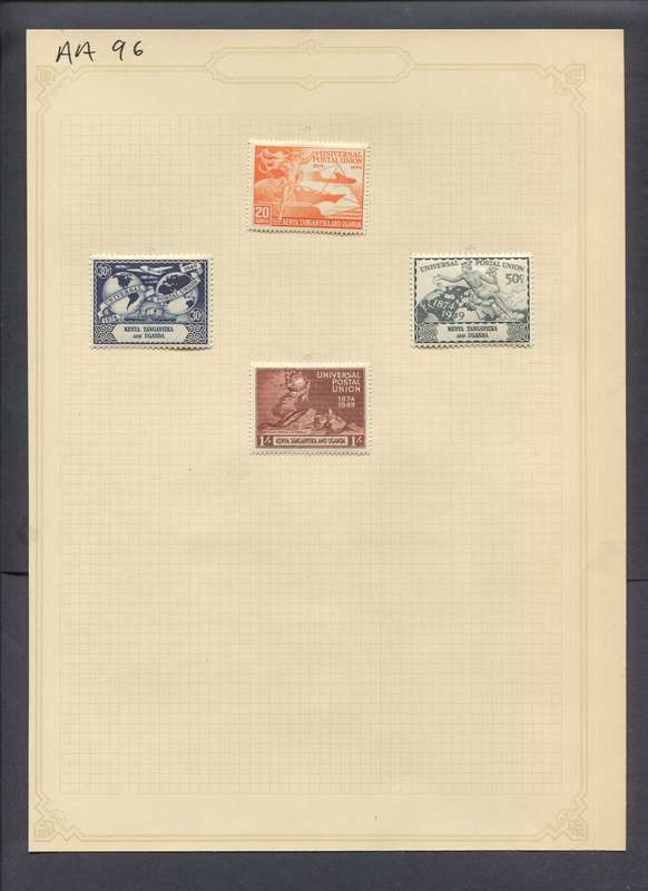 KUT - 4 Stamps Mounted(Hinged) on Old Album Page
