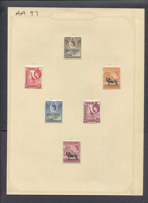 KUT - 6 Stamps Mounted(Hinged) on Old Album Page