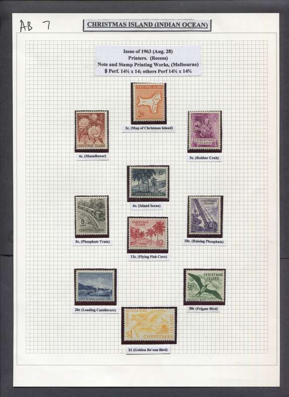 Christmas Island - 10 Stamps In Hinge-less Mounts on Album Page - 1963 - MNH