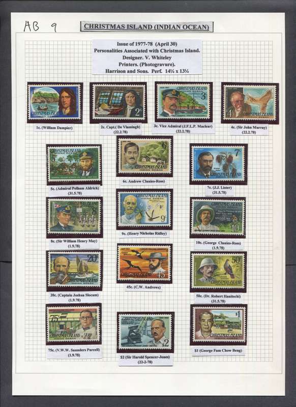 Christmas Island - 16 Stamps In Hinge-less Mounts on Album Page - 1967/8 - MNH