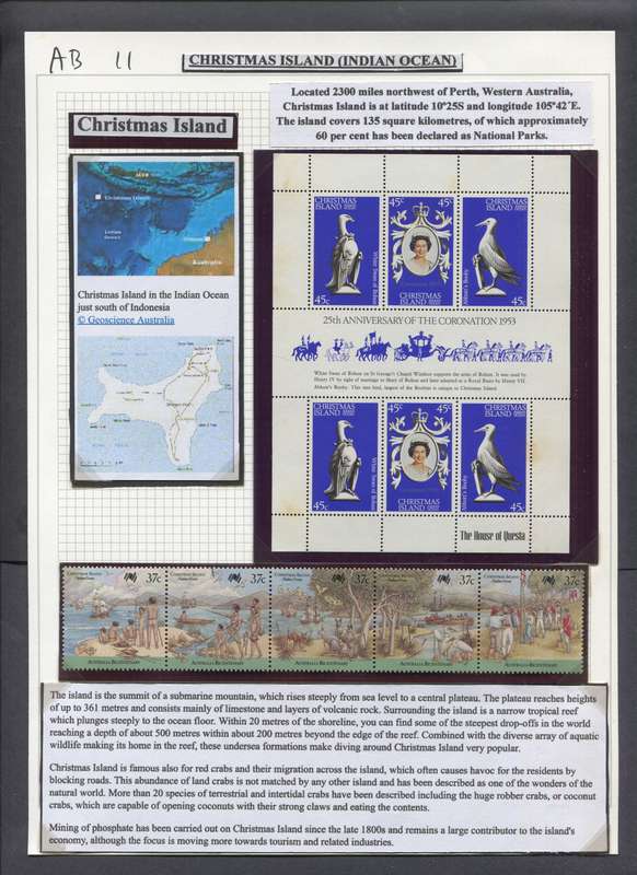 Christmas Island - 5 Stamps + 1 Sheetlet(Toned) In Hinge-less Mounts on Album Page - MNH