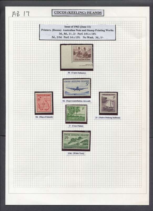 Cocos Islands - 6 Stamps In Hinge-less Mounts on Album Page - 1963 - MNH