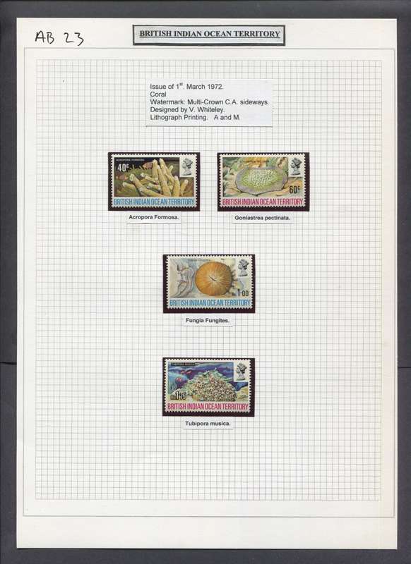 British Indian Ocean Territory - 4 Stamps In Hinge-less Mounts on Album Page - 1972 - MNH