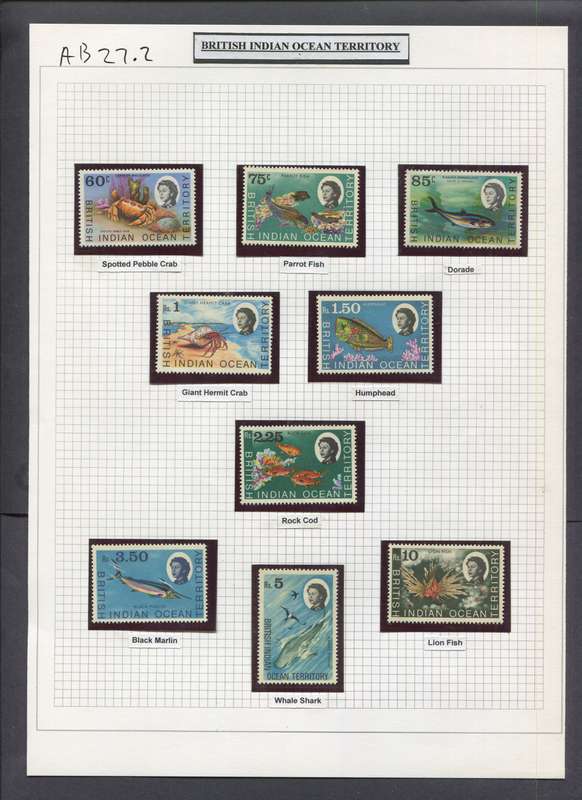 British Indian Ocean Territory - 18 Stamps In Hinge-less Mounts on 2 Album Pages - 1968 - MNH