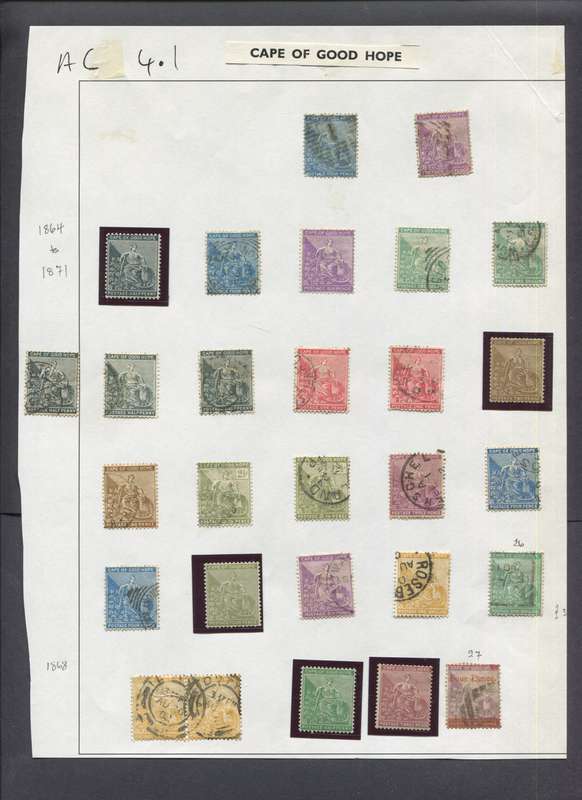 Cape of Good Hope - 28 Stamps Mounted(Hinged) on album Page