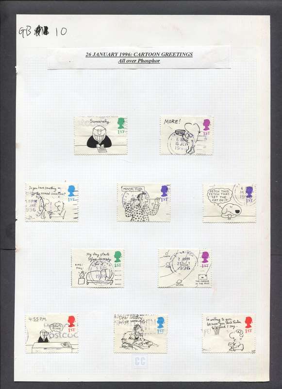 Great Britain - 10 Stamps Mounted On Album Page - Used