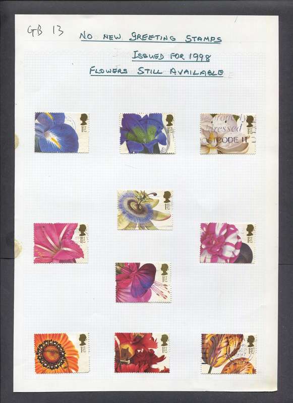 Great Britain - 10 Stamps Mounted On Album Page - Used