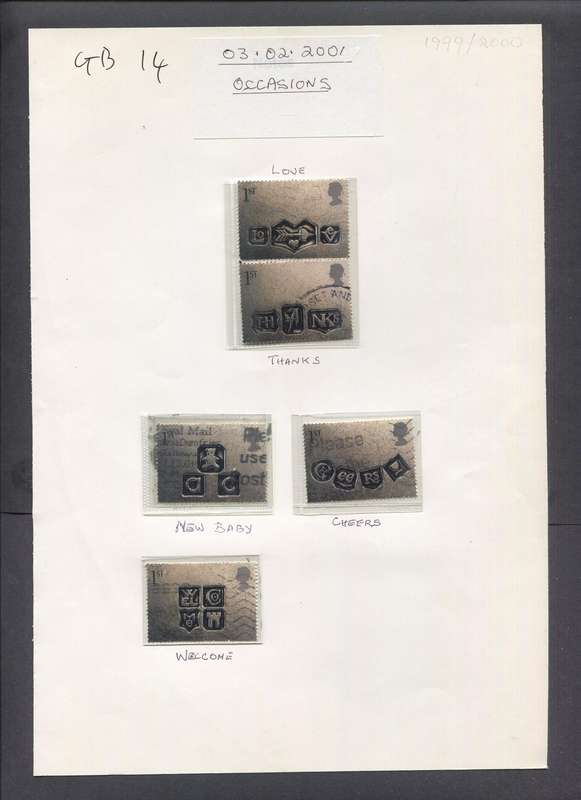 Great Britain - 5 Stamps Mounted On Album Page - Used