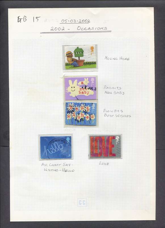 Great Britain - 5 Stamps Mounted On Album Page - Used
