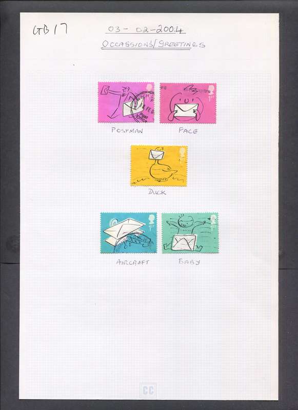 Great Britain - 5 Stamps Mounted On Album Page - Used