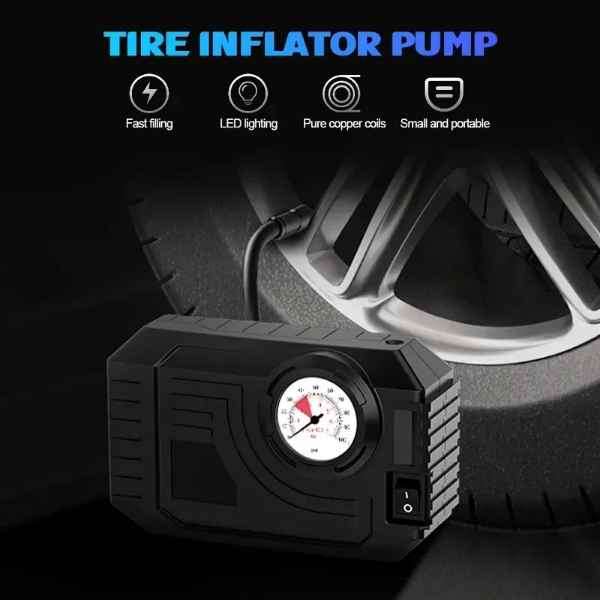 Brilliant CARSUN 12V Emergency Electric Car Tyre Inflator Compressor Pump