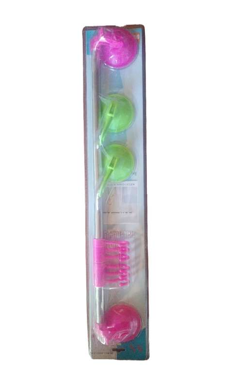 Quality 6 Hook No Drilling Suction Attachable Wall Rail with 2 Extra Suction Hooks