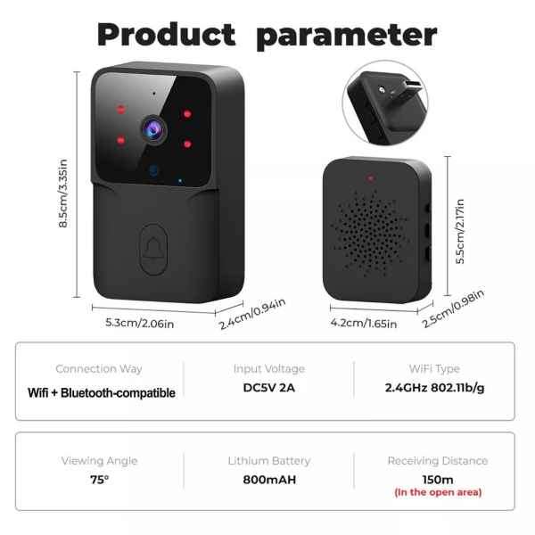 Smart WIFI Doorbell Security Camera with Two Way Communication
