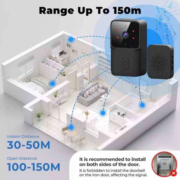 Smart WIFI Doorbell Security Camera with Two Way Communication