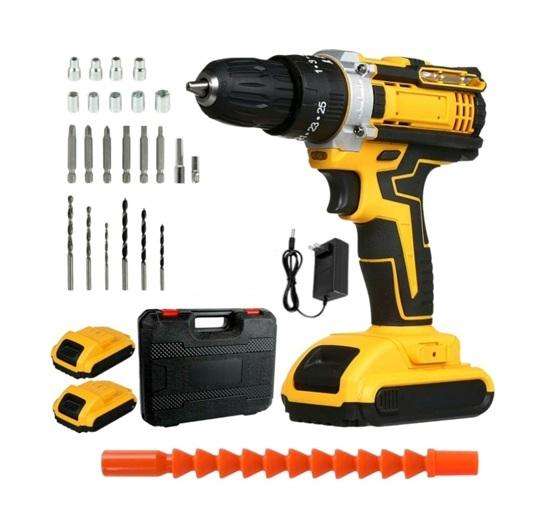 Rechargable Cordless Lithium Battery Powered High Impact Power Drill & Complete Tool Set
