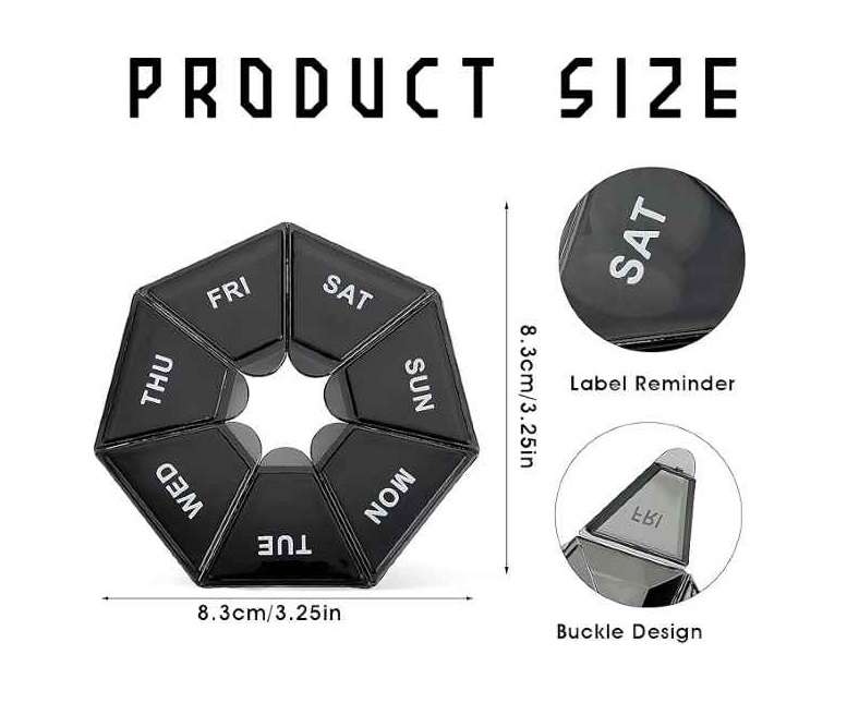 Quality Waterproof 7 Grid Easy Use Pill Box Organizer Case