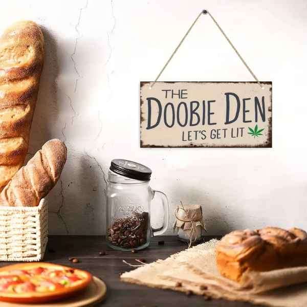 Super Cool   " THE DOOBIE DEN.......LET'S GET LIT "   Door Sign