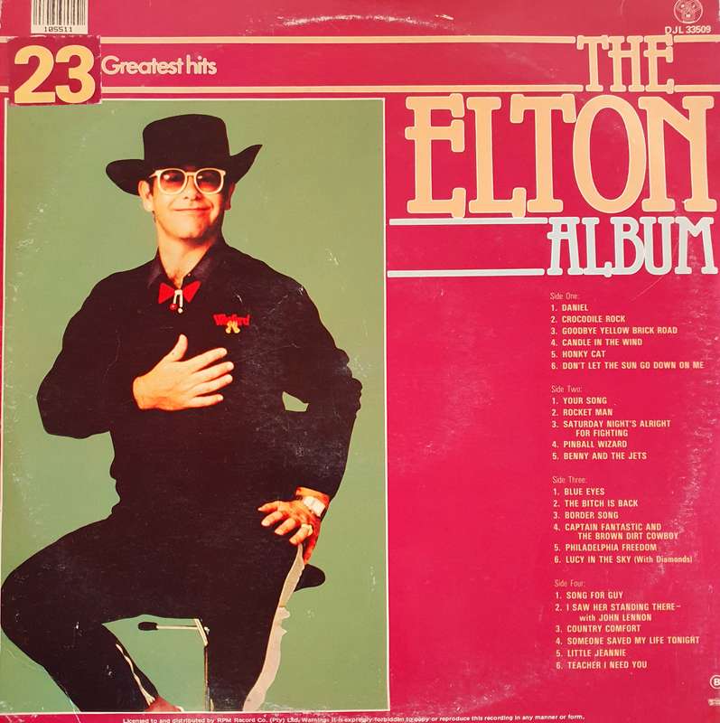 THE ELTON ALBUM. DOUBLE ALBUM. LP. 23 GREATEST HITS.