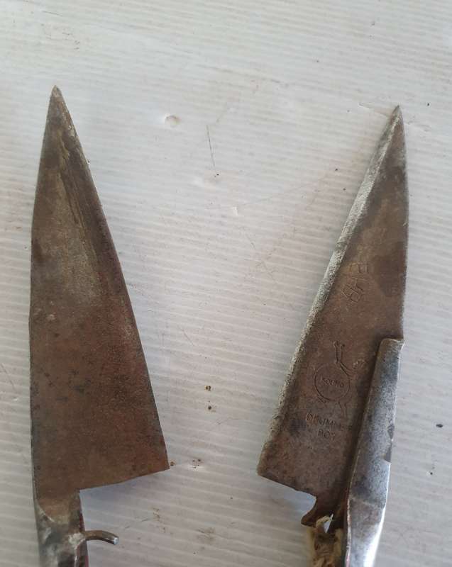 VINTAGE DRUMMER BOY SHEEP SHEARS. IDEAL FOR KNIFE MAKING !!