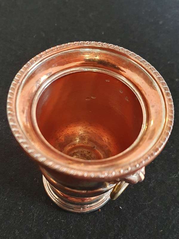 ANTIQUE OLD ENGLISH TOOTH PICK HOLDER. LION MOTIF. SOLID HEAVY.