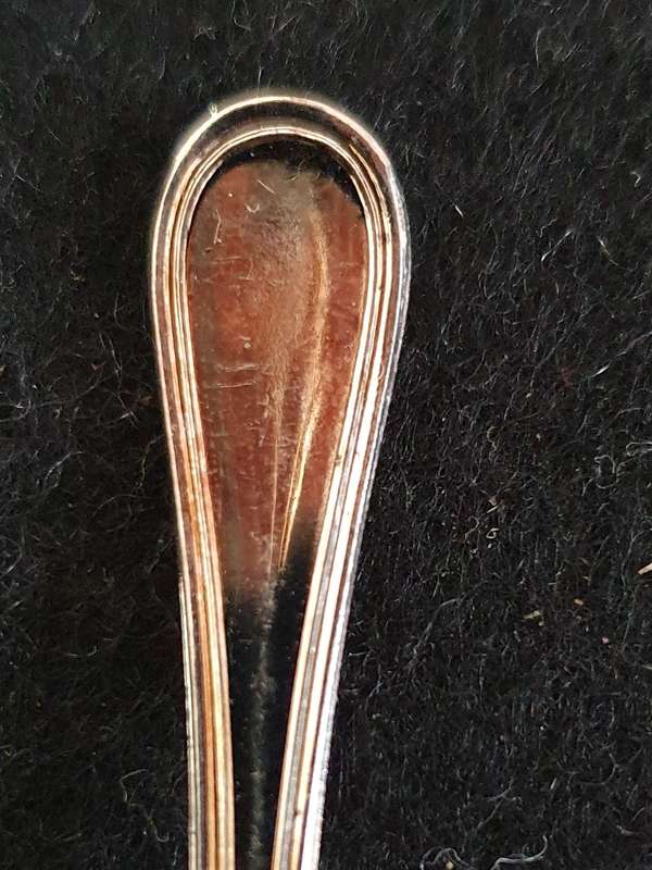 4 X ANTIQUE MUSTARD SPOONS. SCARCE FIND !!