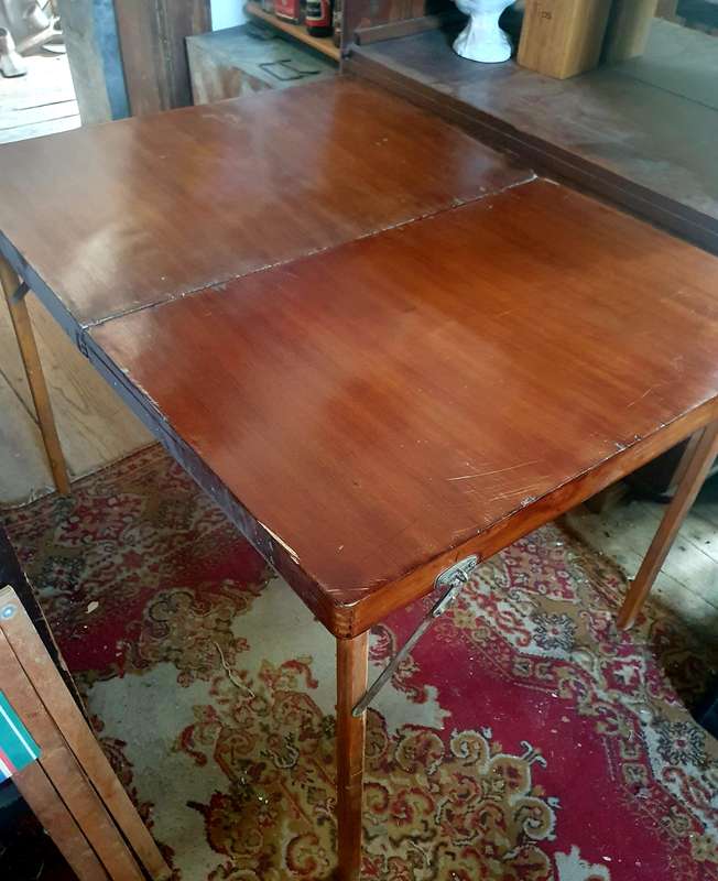 RETRO FOLD OUT CARY CASE CAMPING TABLE AND 2 CHAIRS. SOLID WOOD. ULTRA SCARCE !!