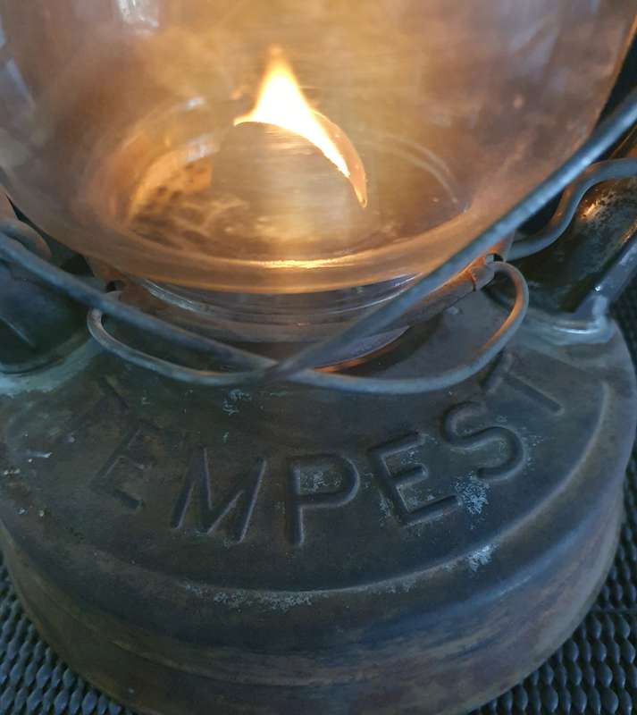 Big 1940's Antique Chalwyn Tempest Storm Lantern Made In England. PLUS xtra new glass !! Working !!
