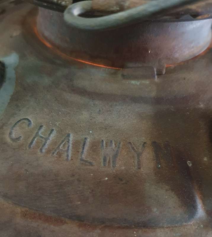 Big 1940's Antique Chalwyn Tempest Storm Lantern Made In England. PLUS xtra new glass !! Working !!