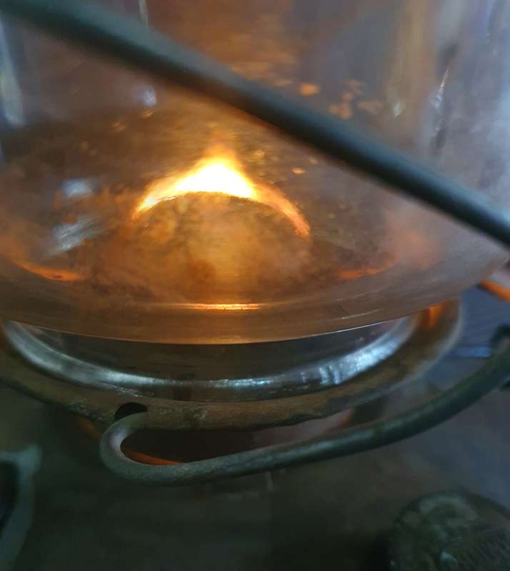 Big 1940's Antique Chalwyn Tempest Storm Lantern Made In England. PLUS xtra new glass !! Working !!